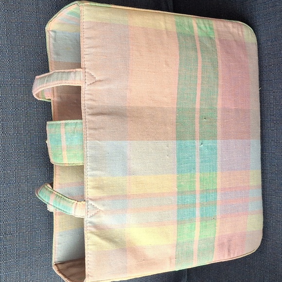 Lauren Ralph Lauren Vintage Plaid Pastel Handbag And Tote Bag - Picture 12 of 16